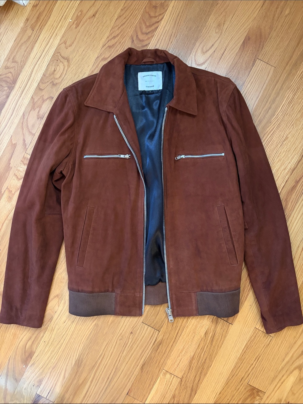 Understated Leather Brown Suede Jacket Medium